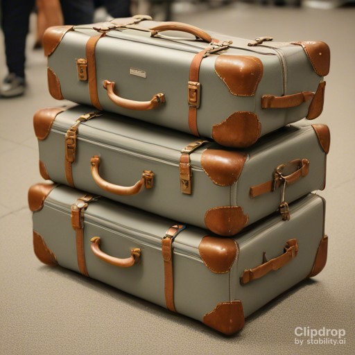 bagajul pentru calatorie, mai multe valize una peste alta de diferite marimi si dimensiuni
